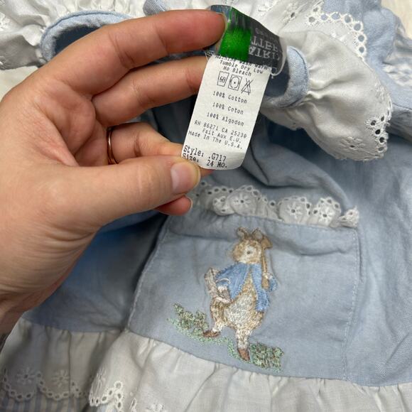 BEATRIX POTTER Vintage Peter Rabbit Dress Child Size 24M Easter Holiday Cottage - Picture 6 of 6